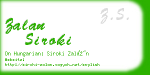 zalan siroki business card